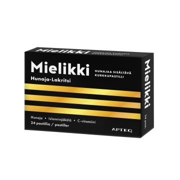 Apteq Mielikki Kurkkupastilli Hunaja-Lakritsi 24 tabl