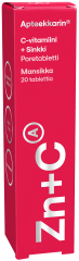 Apteekkarin C+Sinkkipore mansikka 20 poretabl
