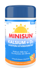 Minisun Kalsium 500 mg + D-vitamiini 20 mikrog 100 purutabl