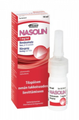 NASOLIN 1 mg/ml nenäsumute, liuos (säilytysaineeton)10 ml