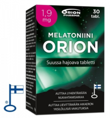 MELATONIINI ORION 1,9 MG SUUSSA HAJOAVA 30 TABL